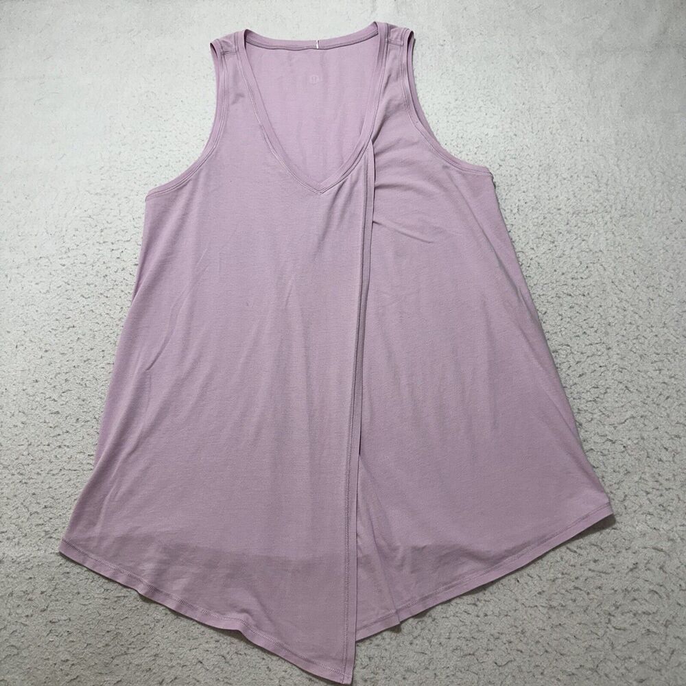 Lululemon Athletica Women's 6 Knot A Problem Tank Top Rose Quartz Pink V-Neck